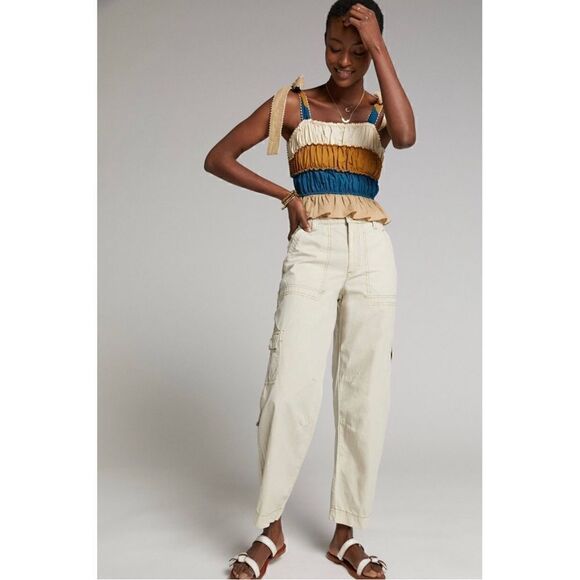 NEW Anthropologie Pilcro Ventura Tapered Cargo Utility Pants Trousers Size 31 - Picture 1 of 4